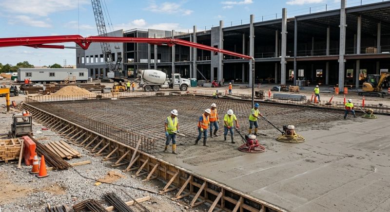 Commercial Slab Installation in Lancaster County, PA