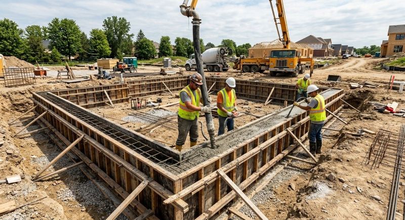 Foundation Wall Pouring in Etters, PA
